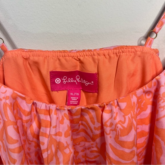 Lilly Pulitzer Vibrant Coral and Pink Dress with Giraffe & Leaf Design - Picture 8 of 13